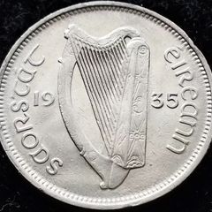 [#91] - Ireland 1935 | Irish 6d | Six Pence | Wolfhound | KM.5