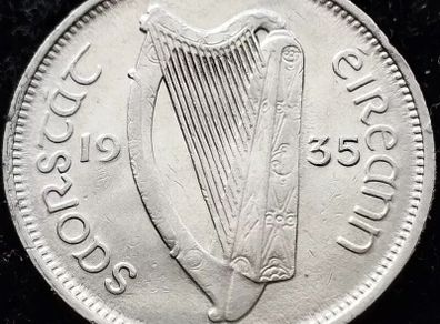 [#91] - Ireland 1935 | Irish 6d | Six Pence | Wolfhound | KM.5