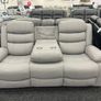 3+2 Light Grey Sorrento Leather Recliner Sofa Set Image 3