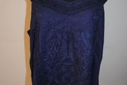 Next navy embroidered strappy top size UK20 EU48 Postage included