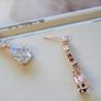 Vintage Stye Crystal Dangle Rose Gold Earrings Image 3