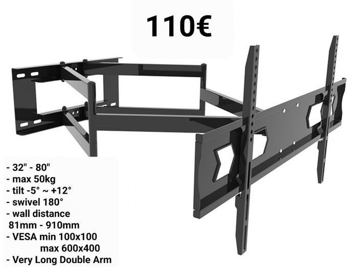 TV Wall Bracket Tilt Swivel Long Arm 32-80"