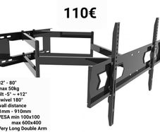 TV Wall Bracket Tilt Swivel Long Arm 32-80"