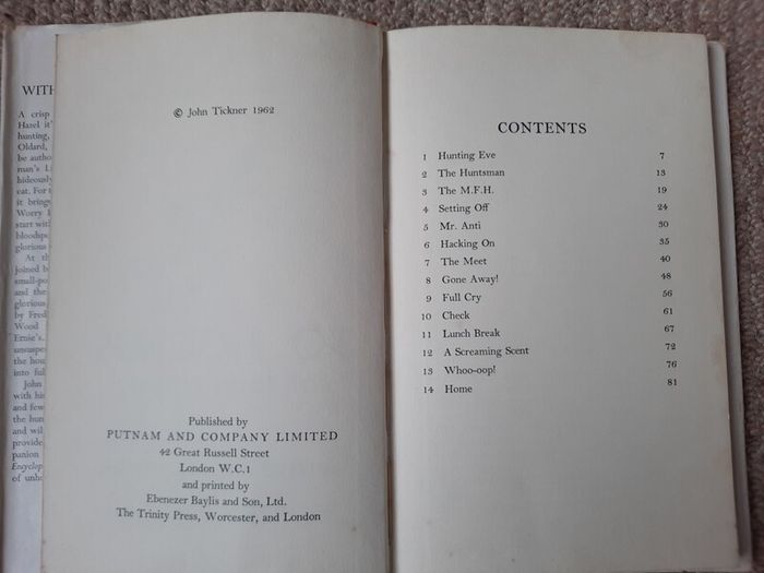 Vintage 1962 book To Hounds with John Tickner