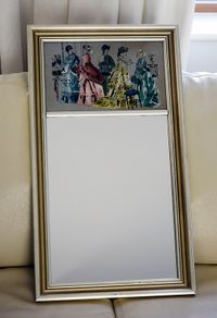 Vintage French 1950's Trumeau Gilted Mirror