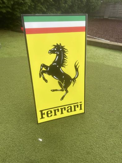 Large Ferrari Aluminium Sign