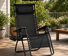 Folding Zero Gravity Sun Lounger, with Sun Canopy