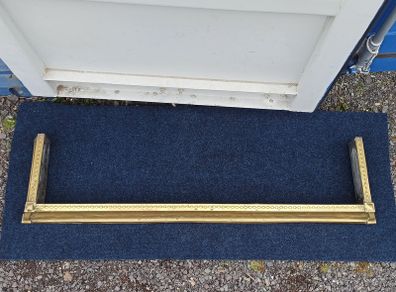 Antique brass fireplace fender  length 140cm