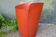 Vintage large leather basket
