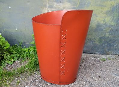 Vintage large leather basket