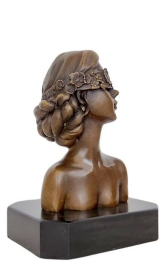 Miguel Lopez (1955) Bust Of A Lady - Bronze, Marble (Signed)