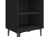 _Bed Cabinet with Metal Legs Black 40x30x50 cm