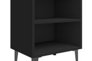 _Bed Cabinet with Metal Legs Black 40x30x50 cm