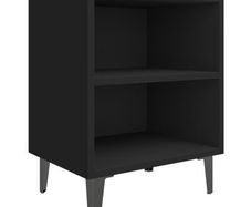 _Bed Cabinet with Metal Legs Black 40x30x50 cm