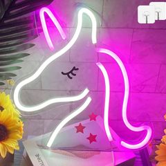 Unicorn Neon Light - 3D Novelty Acrylic Unicorn Light for Wall Decor, USB Powered LED Unicorn Signs with Switch, Unicorn Neon Signs for Bedroom, Kids Room, Party, Christmas, Girls Gift