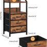 Bedside 2 Table with 3 Fabric Drawers & Open Shelf Image 7