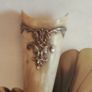 Vintage Italian Horn & Silver Inkwell Image 2