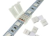 5x 10mm 4 Pin 3528 5050 RGB LED Strip Light Wire PCB Connector Mix shape L T Straight Clips