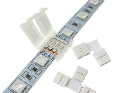 5x 10mm 4 Pin 3528 5050 RGB LED Strip Light Wire PCB Connector Mix shape L T Straight Clips