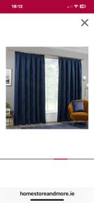 Blackout Herringbone Pencil Pleat Curtains - Navy