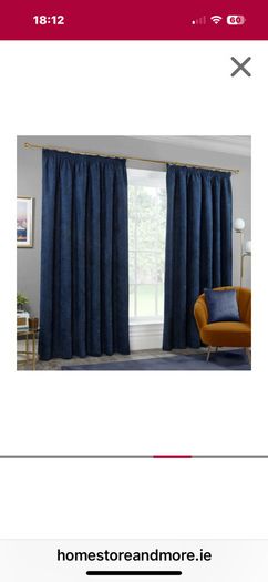 Blackout Herringbone Pencil Pleat Curtains - Navy