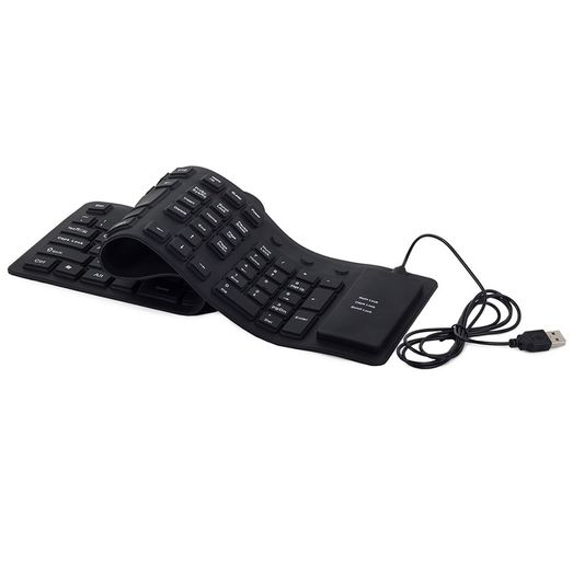 New Wired USB PC Waterproof Flexible Silicone Keyboard Soft Rubber QWERTY #1254