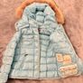 Authentic Moncler Kids Light Blue Down Jacket with Fur Hood - Size 6Y Image 3