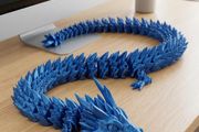 Large Premium Articulated Crystal Dragon (60cm) - Silk Blue Edition