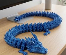 Large Premium Articulated Crystal Dragon (60cm) - Silk Blue Edition