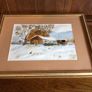 Framed Watercolor Pheasant in the Snow Image 2