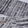 NEW SALE | Peel and Stick Grey Brick Wallpaper, Self-Adhesive Wallpaper, Vinyl Waterproof Vintage Wallpaper Image 4