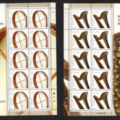 2014 Ireland Europa Musical Instruments Commemorative Stamp Sheetlet Plate 1B1B1B1B Mint Never Hinged (MNH)
