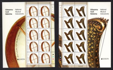 2014 Ireland Europa Musical Instruments Commemorative Stamp Sheetlet Plate 1B1B1B1B Mint Never Hinged (MNH)