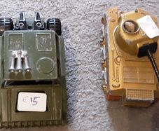 two vintage army vehicles