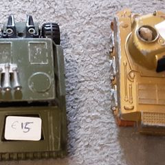 two vintage army vehicles