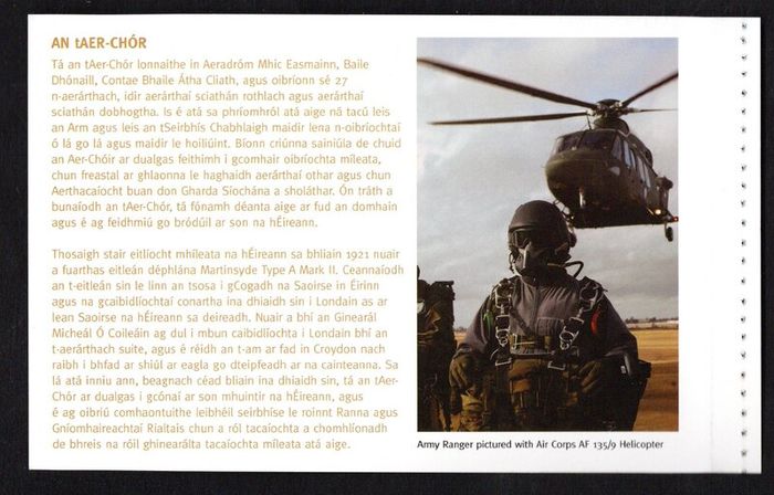 2013 Ireland Irish Defence Forces Commemorative Stamp Booklet Mint Never Hinged (MNH)