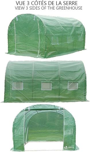 Polytunnel Greenhouse 3x2x2m  Poly Tunnels Gardening Walk In Pollytunnel Tent with Steel Frame