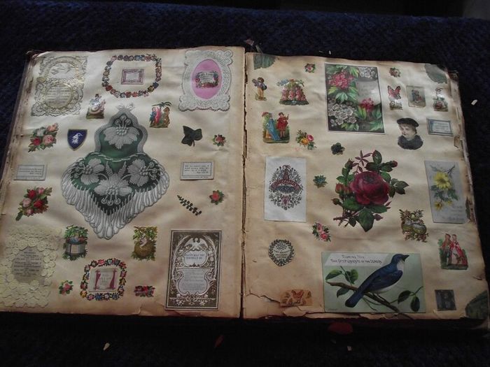 Victorian/Edwardian Album of colourful scraps - Circa 1890's/1900's