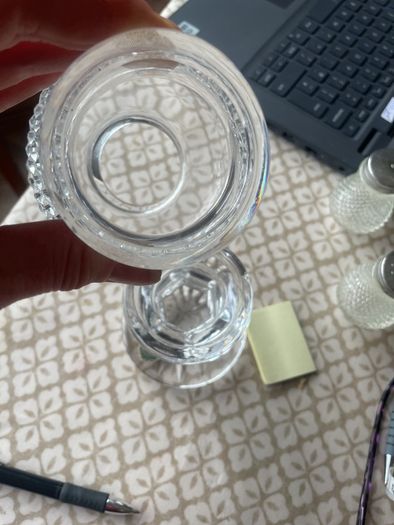 waterford crystal tea light holder with etching