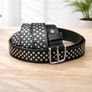 Unisex Black Studded Leather Belt Punk Rock Gothic Belt with Silver Rivets for Men & Women Image 2