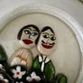 Handmade wedding couple pebble art Image 5