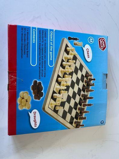 Chad Valley Wooden Chess and Draughts Board Game - (Free items for first buyer to offer asking price on this)