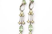 Vintage 925 Sterling Silver Glass Paste Earrings