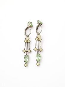 Vintage 925 Sterling Silver Glass Paste Earrings