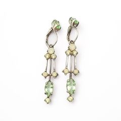Vintage 925 Sterling Silver Glass Paste Earrings