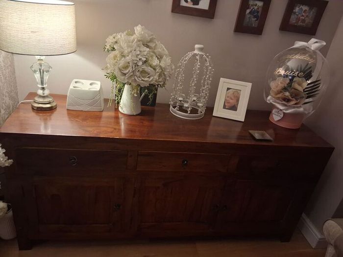 Solid wood sideboard, cube unit and 2 coffee tables. Livingroom furniture