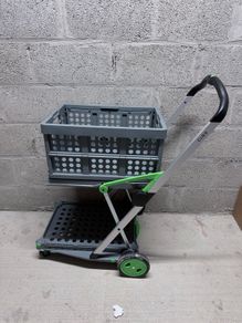 Clad folding trolley with basket