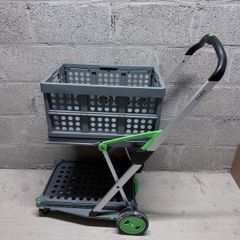 Clad folding trolley with basket