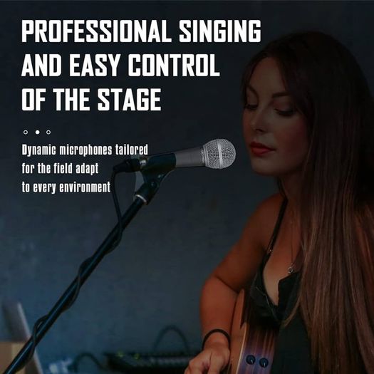 Mic Dynamic Vocal Microphone Classic Style Microphone Audio Instrument Mic with Clean Sound,metal Body Professional Moving Coil Dynamic Handheld Microphone