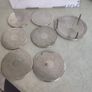Set of 7 Vintage Silver Plate Coasters w/Matching Holder & "Patent" Leather Base Image 3